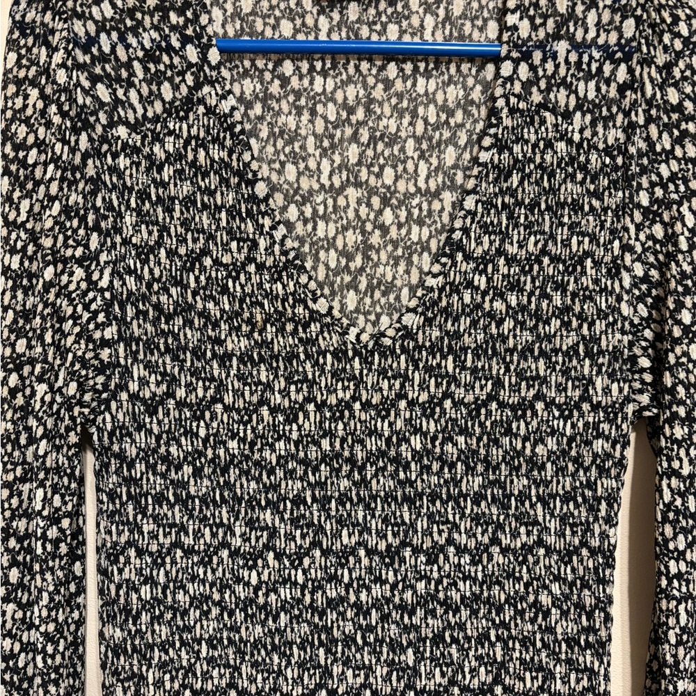 Dex Black and White Floral Long Sleeve Dress - Picture 5 of 10